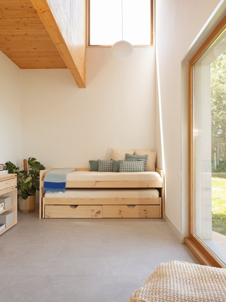 Letto estraibile compatto da 90 cm con cassetti | LUFE 2