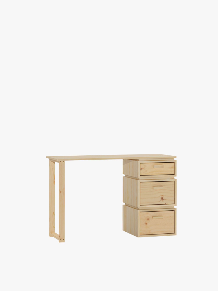 Escritorio LIBE con 3 cajones de madera natural | LUFE