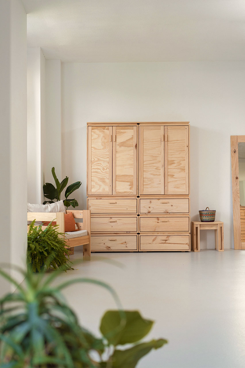 LIBE armadio con 6 cassetti 157x198