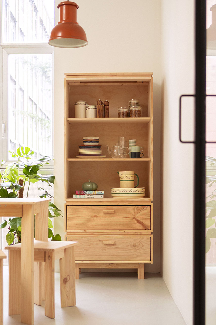 Imagen de ambiente 1 para:Alacena para cocina de madera natural