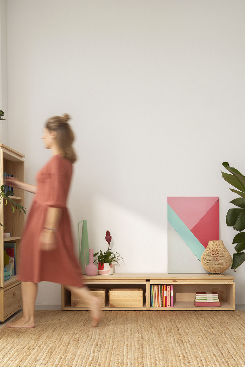 Imagen de ambiente 3 para:Muebles bajo de TV con espacio de librería