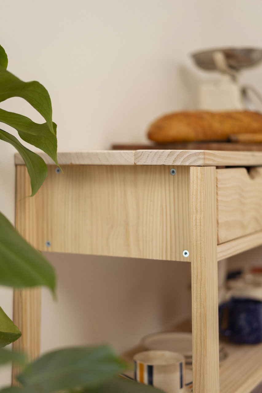 Imagen de ambiente 4 para:Carrito desayunador de madera natural