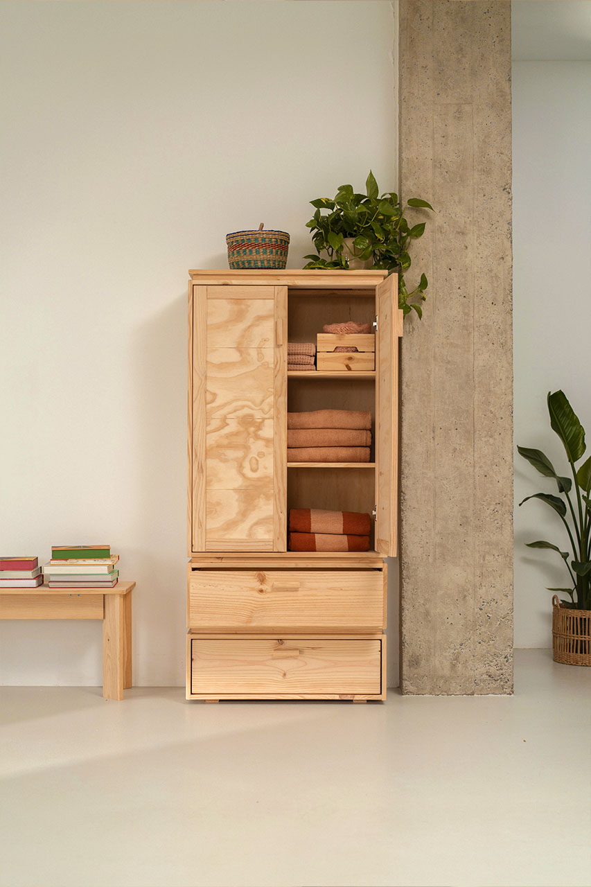 LIBE armadio con 2 cassetti 78x171
