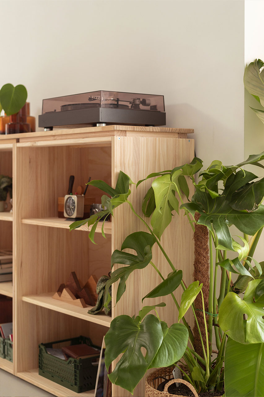 Imagen de ambiente 5 para:Estantería librería de madera natural baja
